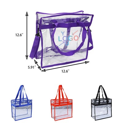 Zippered Transparent Tote Bag