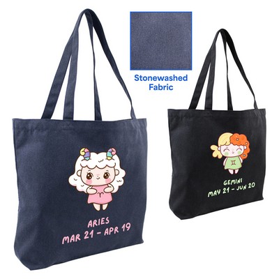 12 oz. Cotton Canvas Stonewashed Open Tote