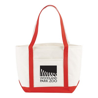 Nautical Cotton Canvas Boat Bag (19.75" X 13.25" X 7")