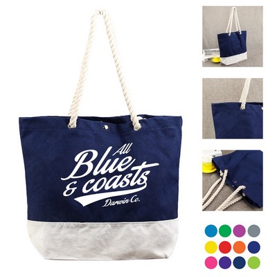 Cotton Canvas Rope Handled Tote Bag