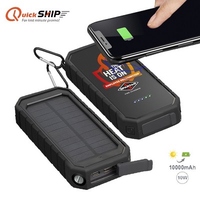 Aten IPX5 Wireless Solar Power Bank with Custom Imprint
