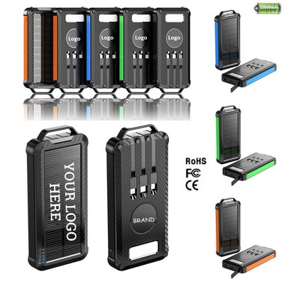 10,000mah Waterproof Wireless Charger & Solar Power Bank