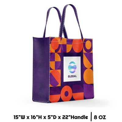 Sublimation 8 oz Poly Canvas Tote Bag - 15"W x 16"H x 5"D x
