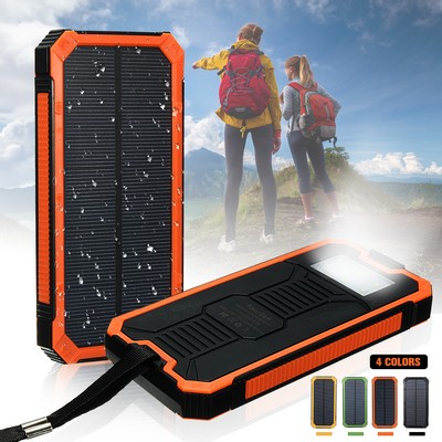 Outdoor Solar Charger Power Bank with Carabiner 10000mAh