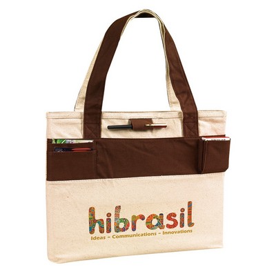 Color Stripe Canvas Tote Bag