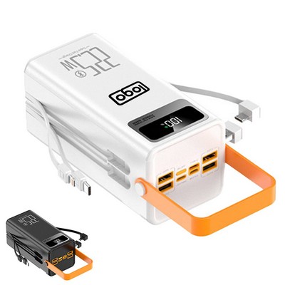 100000mAh Fast Charging Power Bank w/ Built-In Cable